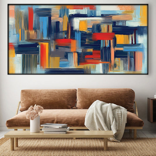 Abstract Vibrant Oil Painting for Modern Home Decor