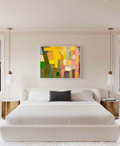 Vibrant Abstract Oil Painting for Modern Home Decor