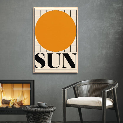 Retro Sun and Moon Oil Painting for Modern Home Decor