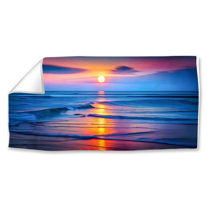 Serene Sunset Over Ocean Waves - Stunning Oil Painting for Home Decor