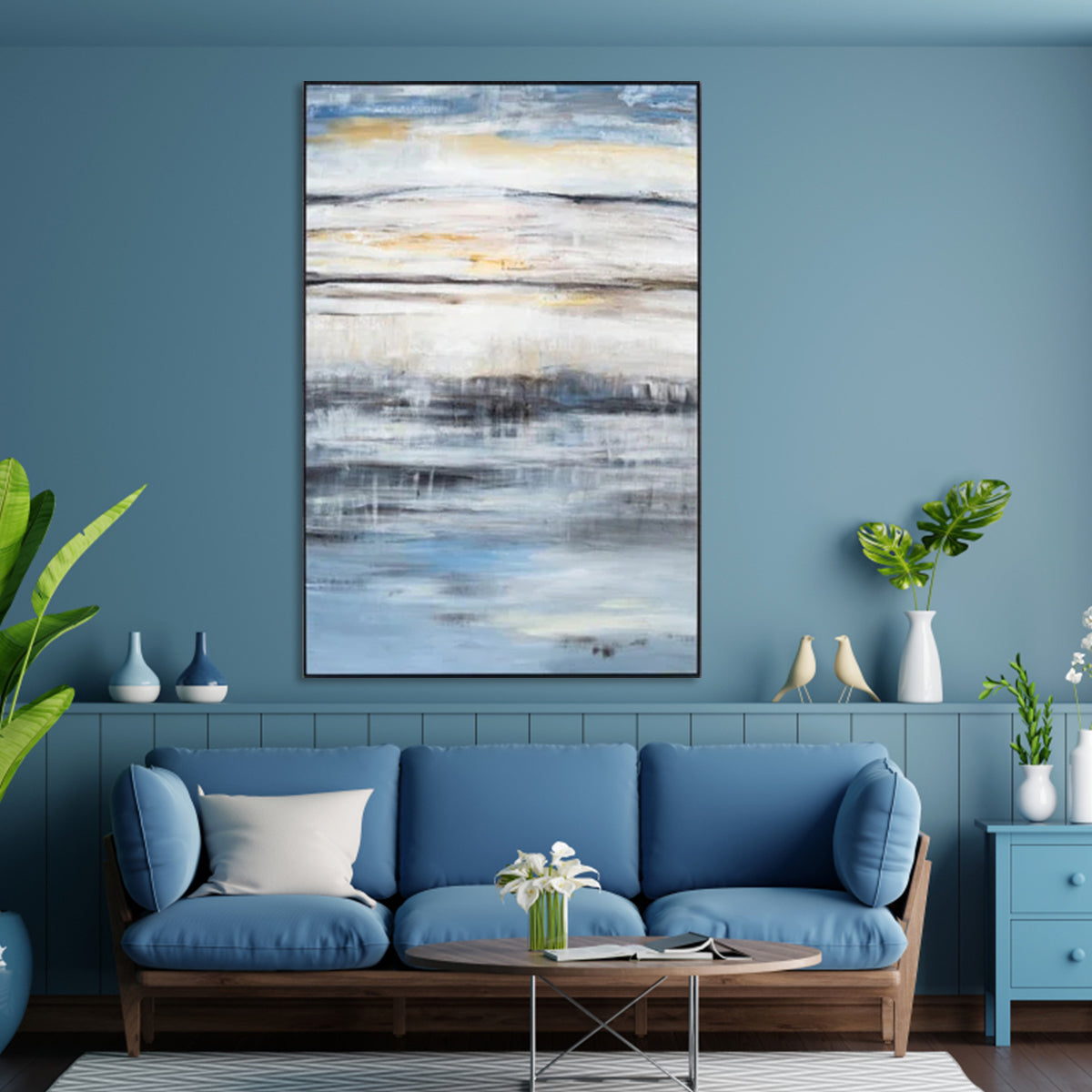 Stunning Abstract Sunrise Oil Painting for Modern Home Decor