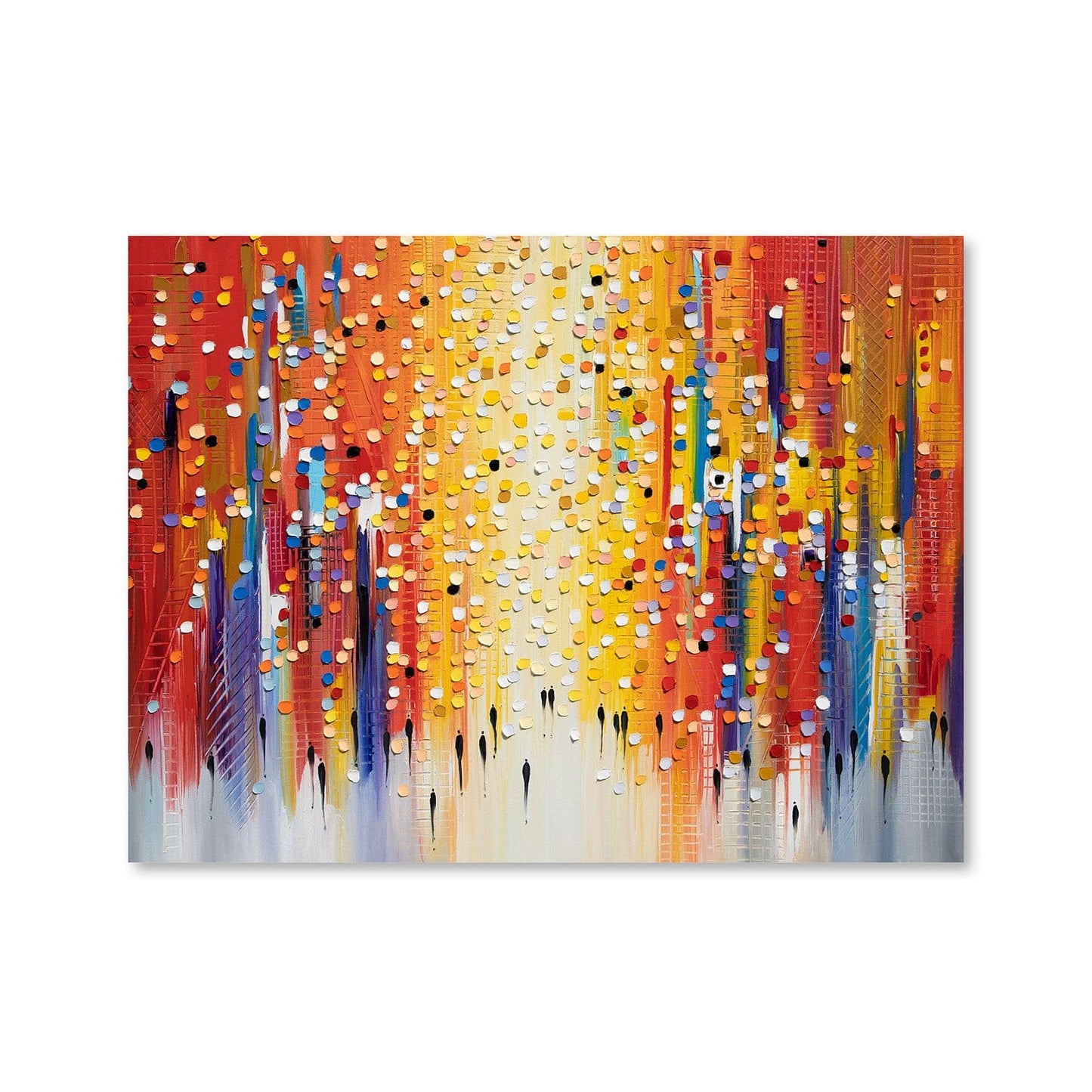 Vibrant Abstract Sunset Oil Painting for Modern Home Decor