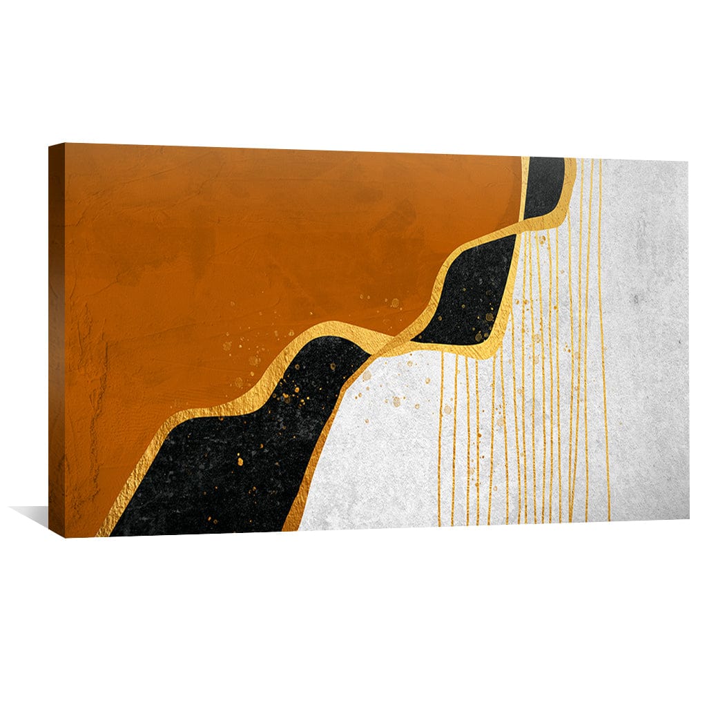 Abstract Gold and Earth Tones Oil Painting for Modern Home Decor