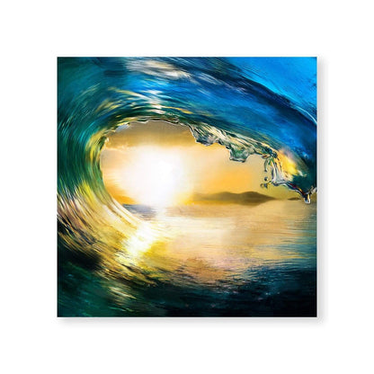 Vibrant Ocean Wave at Sunset - Stunning Oil Painting for Coastal Decor