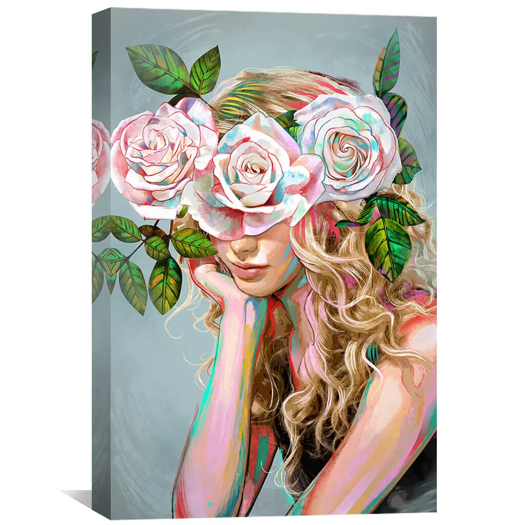 Enchanting Floral Portrait: Vibrant Roses Oil Painting for Elegant Decor