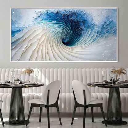 Captivating Ocean Swirl Blue Depths Oil Painting for Home Decor