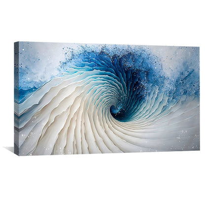 Captivating Ocean Swirl Blue Depths Oil Painting for Home Decor