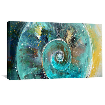 Abstract Spiral Shell Oil Painting for Modern Art Decor