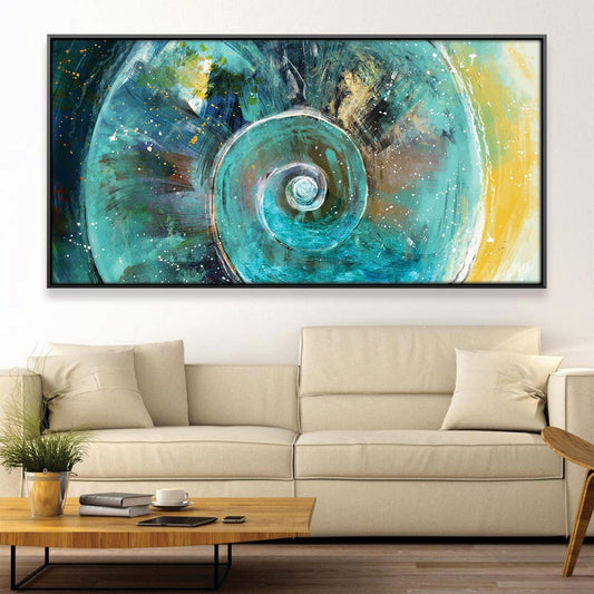 Abstract Spiral Shell Oil Painting for Modern Art Decor