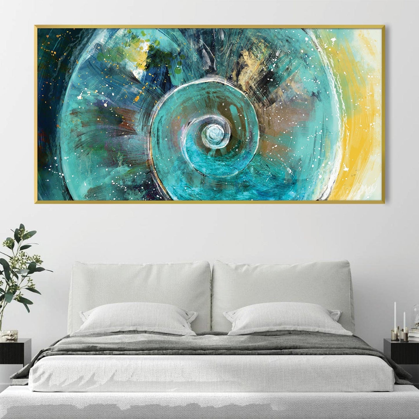 Abstract Spiral Shell Oil Painting for Modern Art Decor