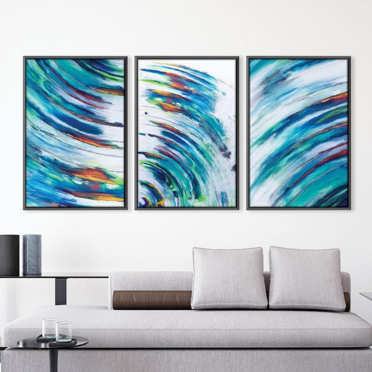 Vibrant Swirling Abstract Oil Painting for Modern Home Decor