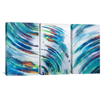 Vibrant Swirling Abstract Oil Painting for Modern Home Decor