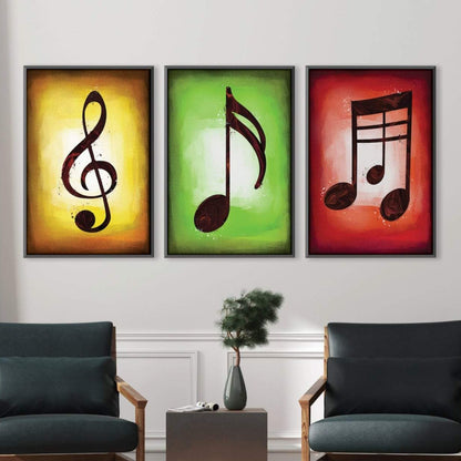 Vibrant Music Notes Oil Painting Set for Modern Home Decor