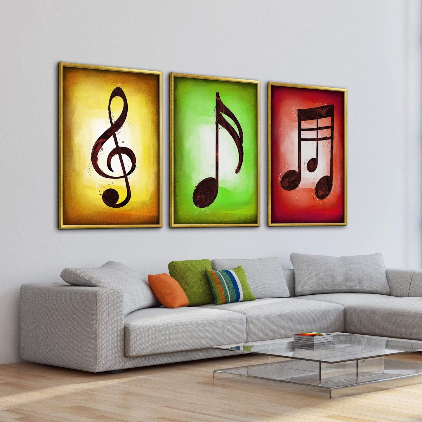 Vibrant Music Notes Oil Painting Set for Modern Home Decor