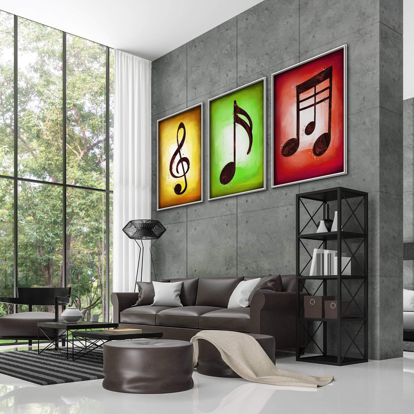 Vibrant Music Notes Oil Painting Set for Modern Home Decor