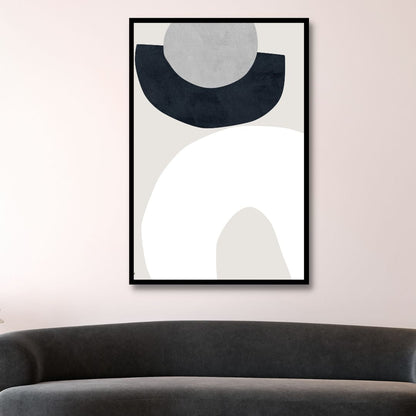 Modern Beige and Gray Geometric Abstract Oil Painting for Contemporary Decor