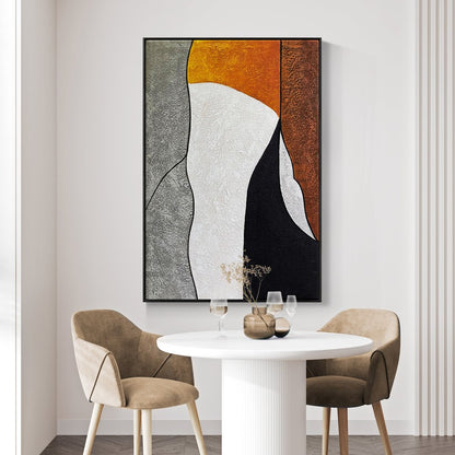 Abstract Oil Painting of Strength and Resilience in Earthy Tones
