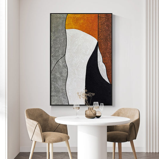 Abstract Oil Painting of Strength and Resilience in Earthy Tones