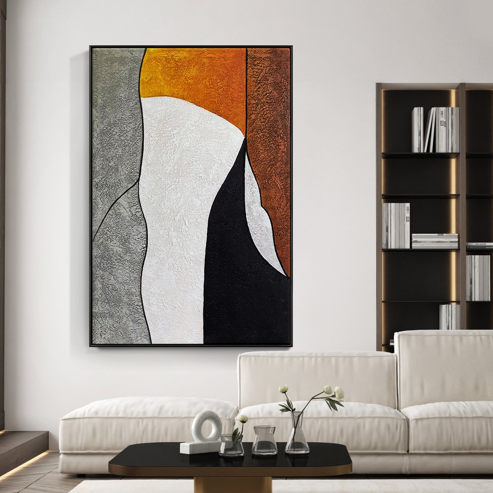 Abstract Oil Painting of Strength and Resilience in Earthy Tones