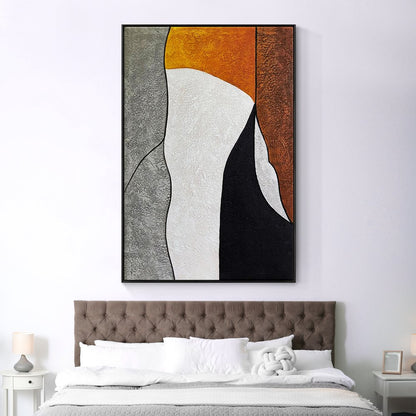 Abstract Oil Painting of Strength and Resilience in Earthy Tones