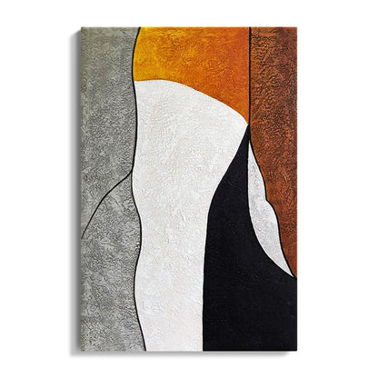 Abstract Oil Painting of Strength and Resilience in Earthy Tones