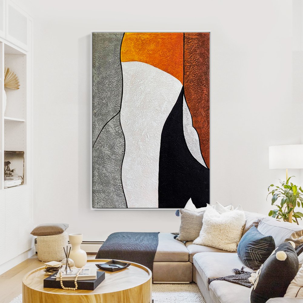Abstract Oil Painting of Strength and Resilience in Earthy Tones