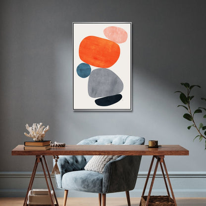Geometric Abstract Shapes Oil Painting for Modern Home Decor