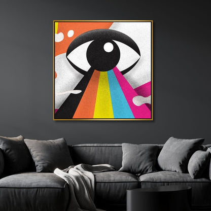 Vibrant Eye - Abstract Colorful Oil Painting for Modern Art Enthusiasts