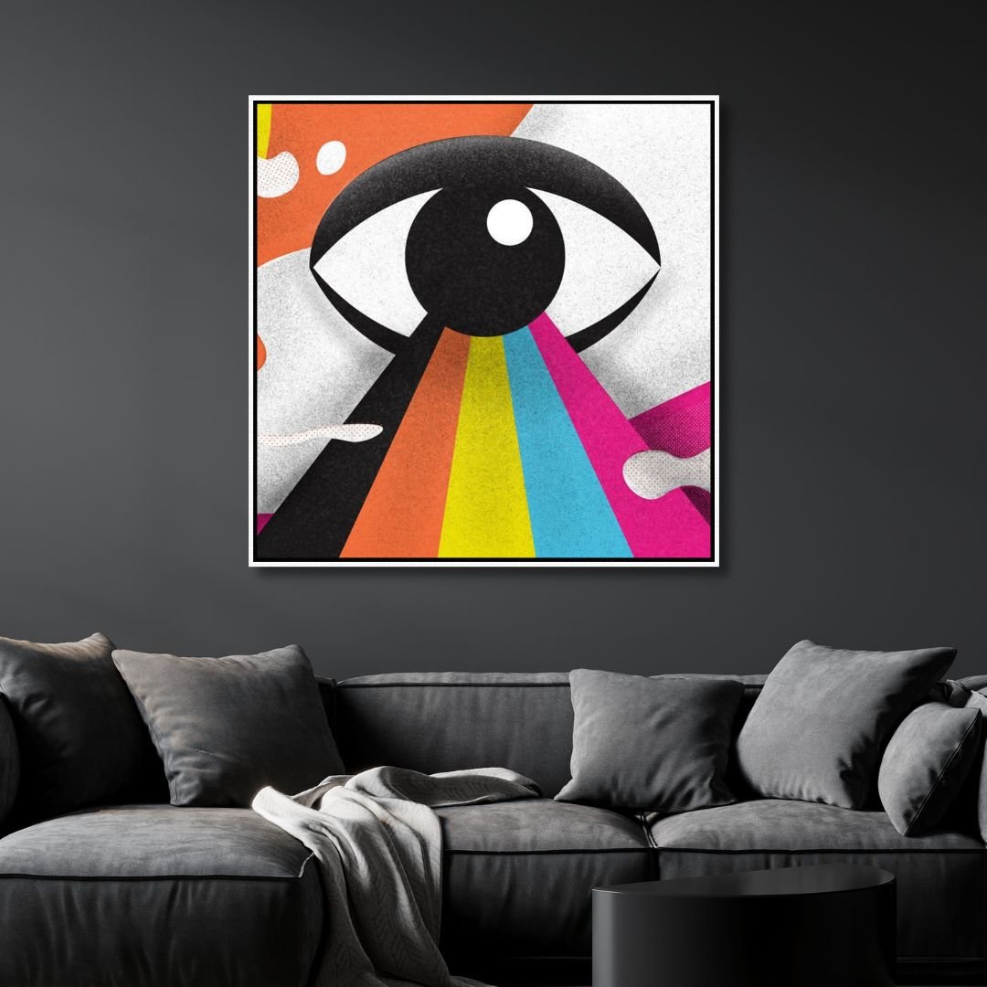 Vibrant Eye - Abstract Colorful Oil Painting for Modern Art Enthusiasts