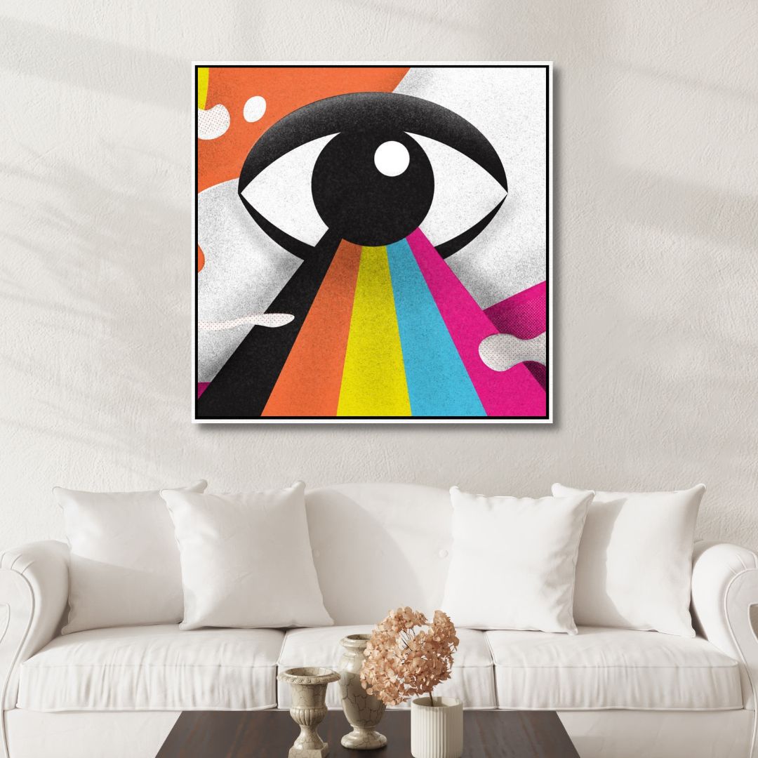 Vibrant Eye - Abstract Colorful Oil Painting for Modern Art Enthusiasts