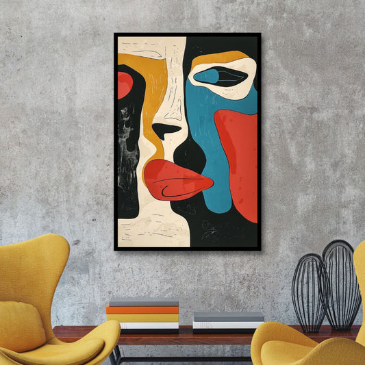 Colorful Abstract Face Art for Modern Home Decor and Gallery Wall
