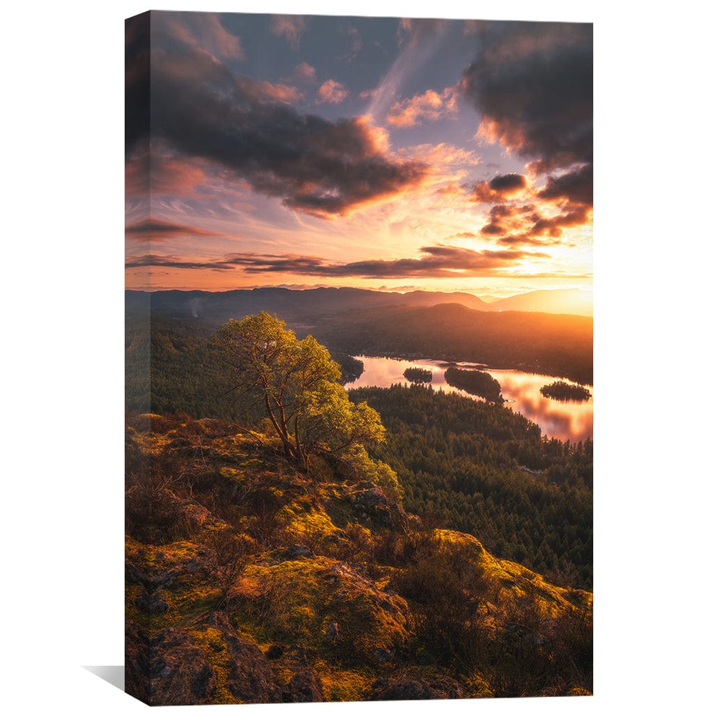 Serene Sunset Over Water: Captivating Oil Painting of Nature's Splendor