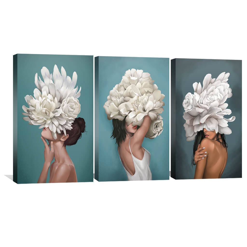 Floral Elegance: Enigmatic Women in Bloom Oil Painting
