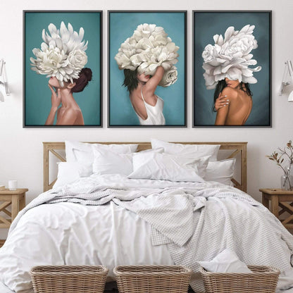 Floral Elegance: Enigmatic Women in Bloom Oil Painting