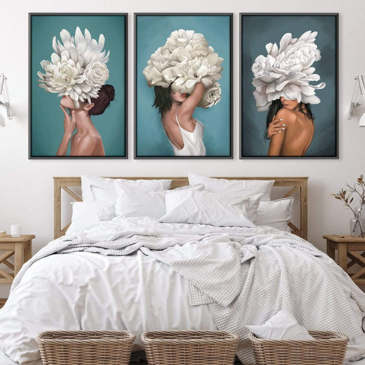 Floral Elegance: Enigmatic Women in Bloom Oil Painting