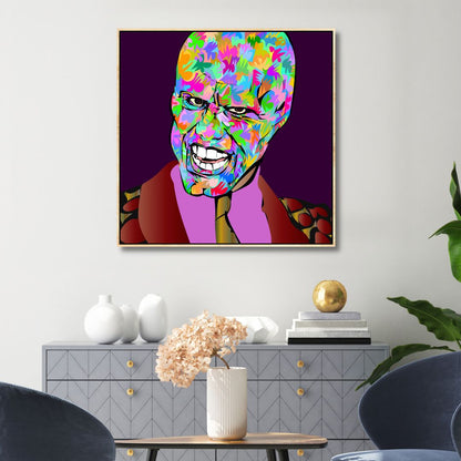 Vibrant Colorful Mask Pop Art Oil Painting for Modern Home Decor