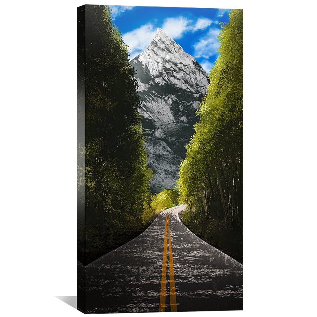 Serene Mountain Road Oil Painting - Nature Landscape Wall Art