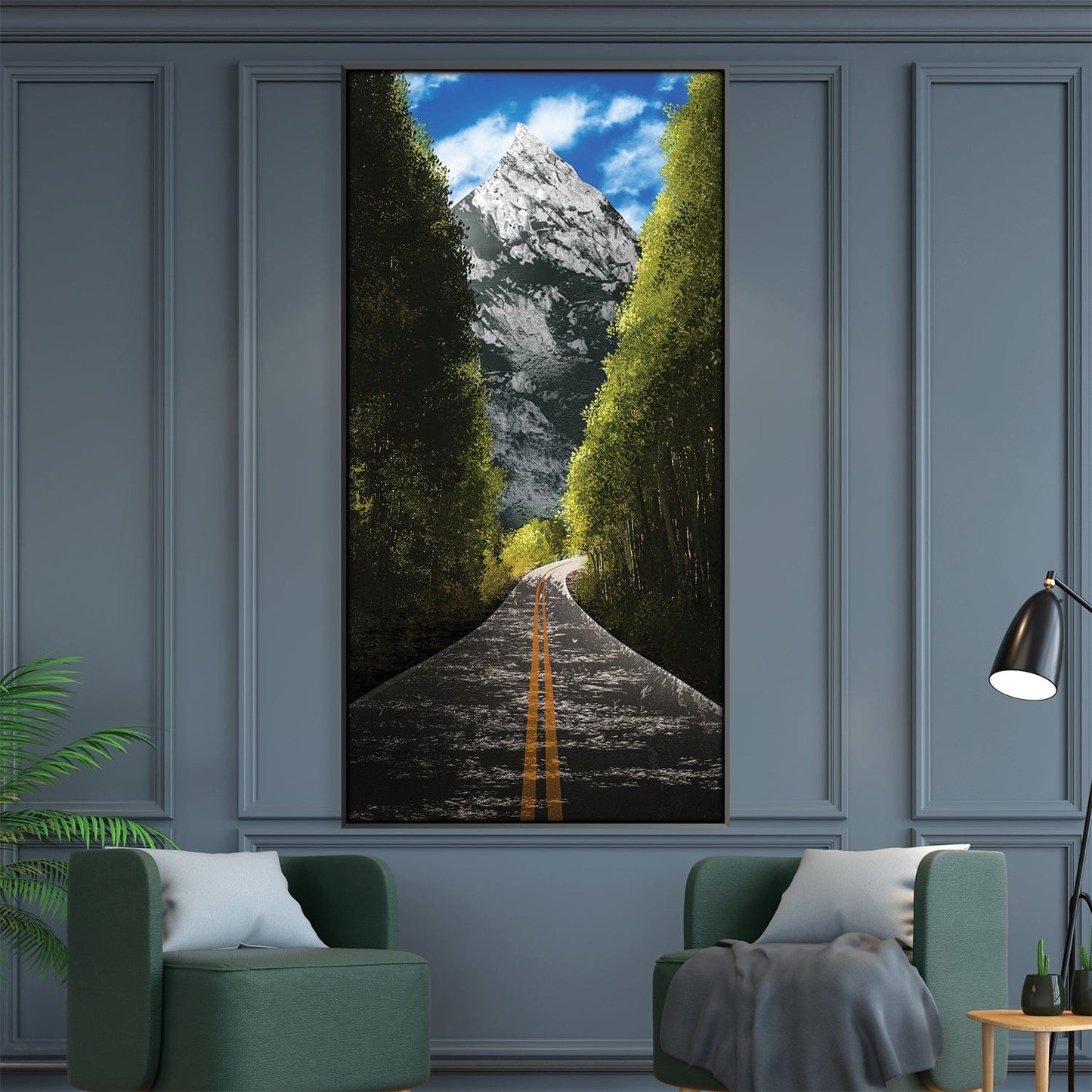 Serene Mountain Road Oil Painting - Nature Landscape Wall Art