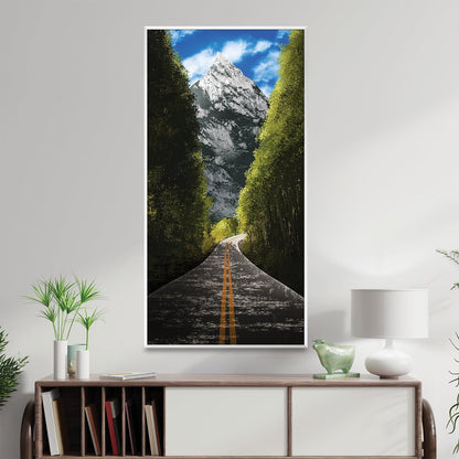 Serene Mountain Road Oil Painting - Nature Landscape Wall Art