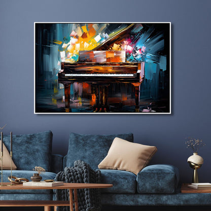 Vibrant Abstract Piano Oil Painting for Elegant Home Decor