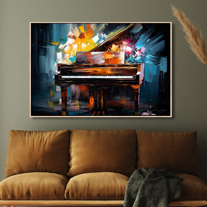 Vibrant Abstract Piano Oil Painting for Elegant Home Decor