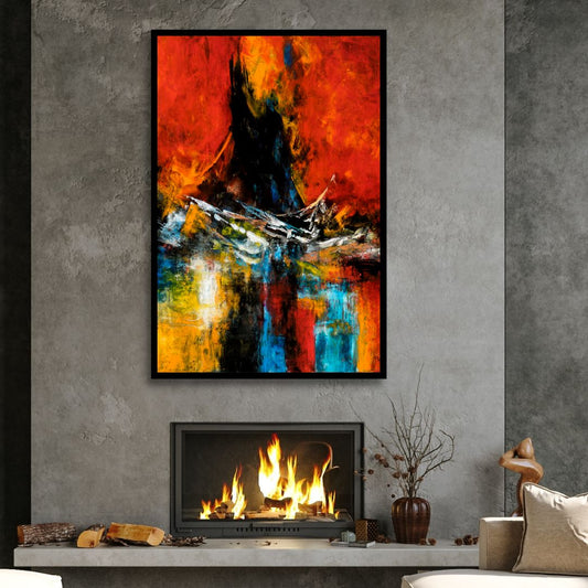 Vibrant Abstract Oil Painting of The Restless Sea for Contemporary Home Decor