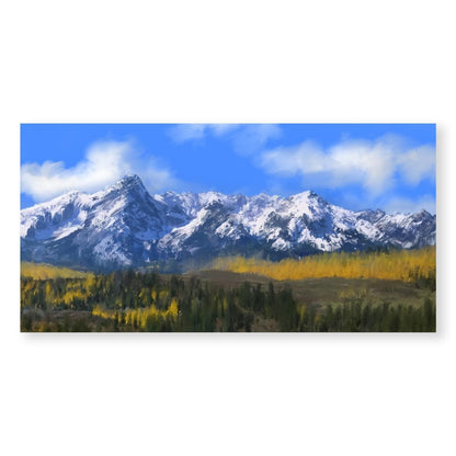 Majestic Rocky Mountains Oil Painting in Vibrant Autumn Hues for Home Decor