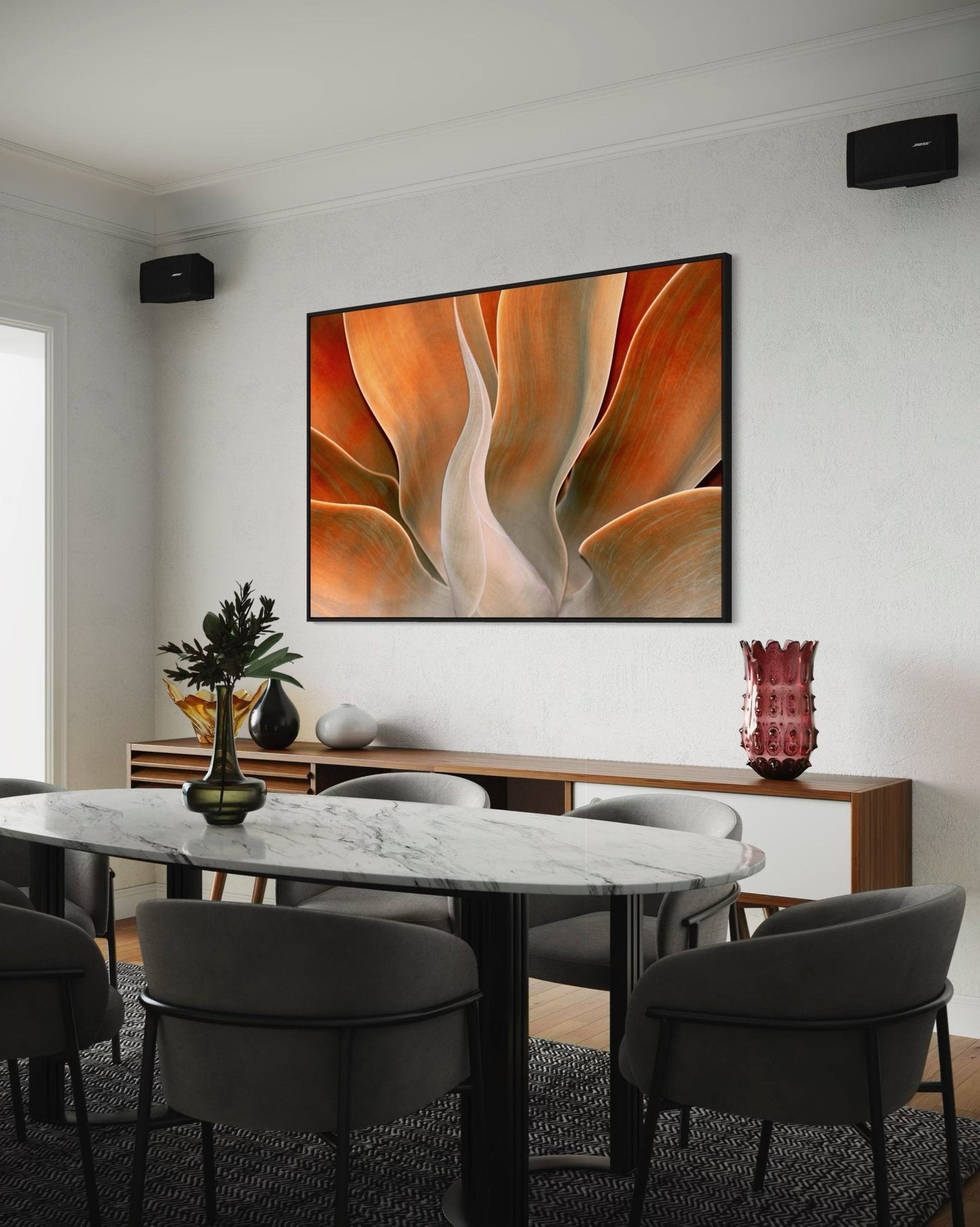 Autumn Serenity: Vibrant Abstract Oil Painting for Modern Decor