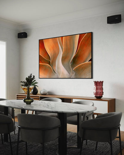 Autumn Serenity: Vibrant Abstract Oil Painting for Modern Decor