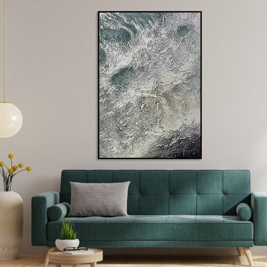 Serene Ocean Waves: Abstract Oil Painting for Coastal Home Décor