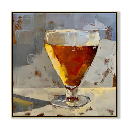 Vibrant Golden Ale Oil Painting for Modern Home Decor