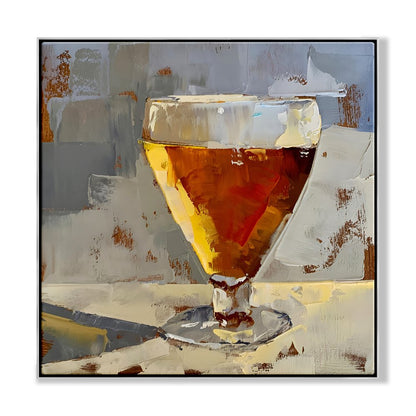 Vibrant Golden Ale Oil Painting for Modern Home Decor