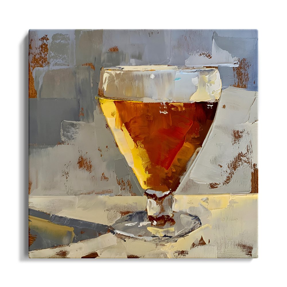 Vibrant Golden Ale Oil Painting for Modern Home Decor