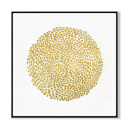 Radiant Gold Circle Abstract Oil Painting for Modern Home Decor